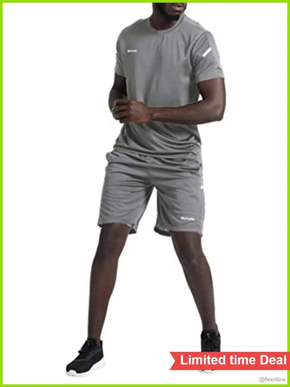 Men's 3-Piece Athletic Shorts & Top Set Quick-Dry Moisture Wicking Active Wear